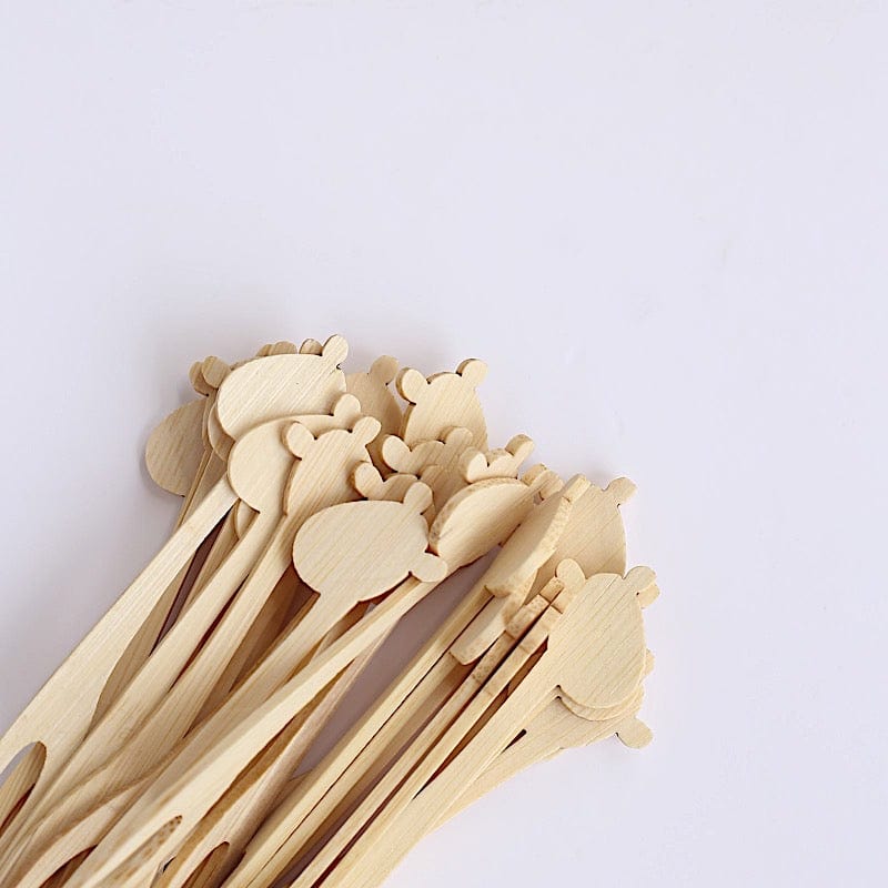 100 Giraffe Bamboo Mini Forks Cocktail Picks - Natural DSP_BIRC_P019