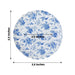 100 Mini Paper Plates with Scalloped Rim - White and Blue French Toile Design DSP_PPR0020_3_FLOR_BLUE