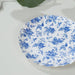 100 Mini Paper Plates with Scalloped Rim - White and Blue French Toile Design DSP_PPR0020_3_FLOR_BLUE