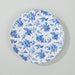 100 Mini Paper Plates with Scalloped Rim - White and Blue French Toile Design DSP_PPR0020_3_FLOR_BLUE