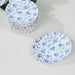 100 Mini Paper Plates with Scalloped Rim - White and Blue French Toile Design DSP_PPR0020_3_FLOR_BLUE