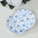 100 Mini Paper Plates with Scalloped Rim - White and Blue French Toile Design DSP_PPR0020_3_FLOR_BLUE