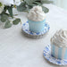 100 Mini Paper Plates with Scalloped Rim - White and Blue French Toile Design DSP_PPR0020_3_FLOR_BLUE