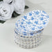 100 Mini Paper Plates with Scalloped Rim - White and Blue French Toile Design DSP_PPR0020_3_FLOR_BLUE