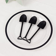 100 Mini Shovel Plastic Dessert Spoons - Black DSP_YY0018_SHOV_4_BLK