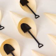 100 Mini Shovel Plastic Dessert Spoons - Black DSP_YY0018_SHOV_4_BLK