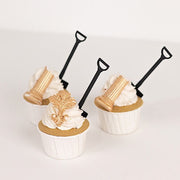 100 Mini Shovel Plastic Dessert Spoons - Black DSP_YY0018_SHOV_4_BLK