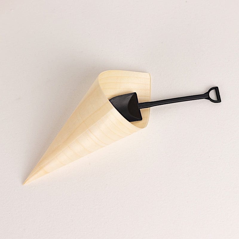 100 Mini Shovel Plastic Dessert Spoons - Black DSP_YY0018_SHOV_4_BLK