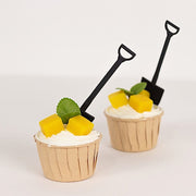 100 Mini Shovel Plastic Dessert Spoons - Black DSP_YY0018_SHOV_4_BLK