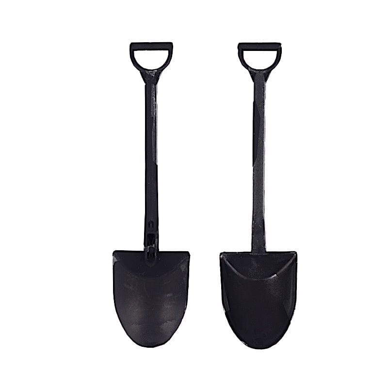 100 Mini Shovel Plastic Dessert Spoons - Black DSP_YY0018_SHOV_4_BLK