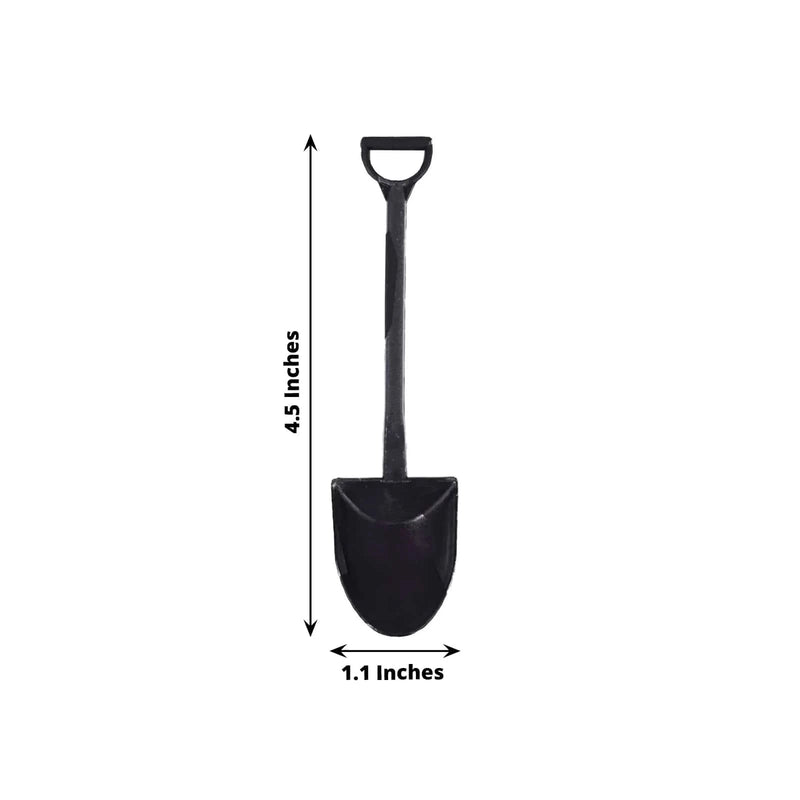 100 Mini Shovel Plastic Dessert Spoons - Black DSP_YY0018_SHOV_4_BLK