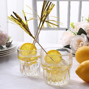 100 pcs 9" Firework Cupcake Toppers Foil Frills Bamboo Cocktail Sticks