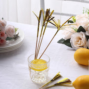 100 pcs 9" Firework Cupcake Toppers Foil Frills Bamboo Cocktail Sticks