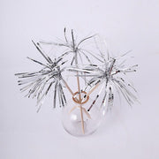 100 pcs 9" Firework Cupcake Toppers Foil Frills Bamboo Cocktail Sticks