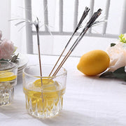 100 pcs 9" Firework Cupcake Toppers Foil Frills Bamboo Cocktail Sticks