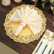 100 pcs Round Disposable Paper Doilies Placemats with Lace Trim