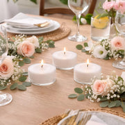 100 Tealight Unscented Candles with Clear Plastic Cups - White CAND_TL004_WHT