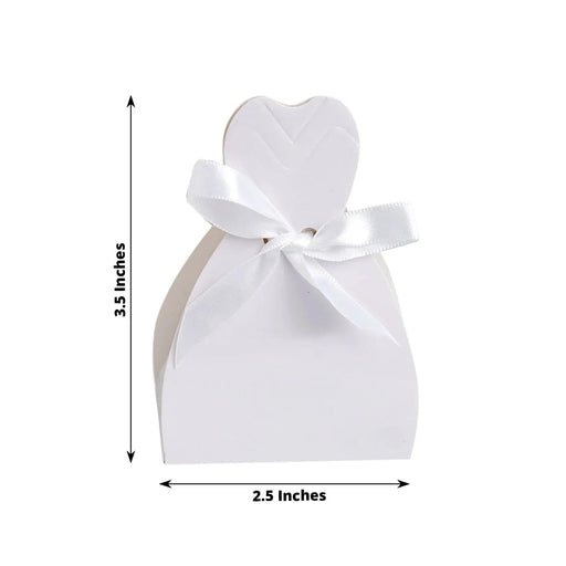 100 Wedding Dress Party Favor Boxes - White BOX_DRES_100