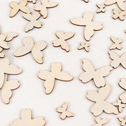 100 Wood Butterfly Cutouts Craft Party Supplies - Natural CONF_BUT01_WOD_NAT