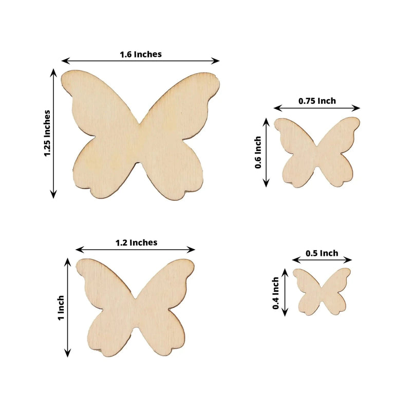 100 Wood Butterfly Cutouts Craft Party Supplies - Natural CONF_BUT01_WOD_NAT