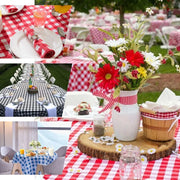 108" Checkered Gingham Polyester Round Tablecloth
