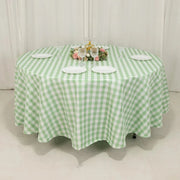 108" Checkered Gingham Polyester Round Tablecloth