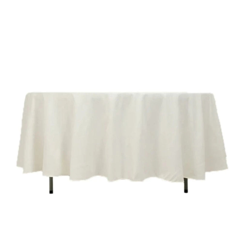 108" Cotton Blend Round Tablecloth for Weddings and Events TAB_COT01_108_IVR