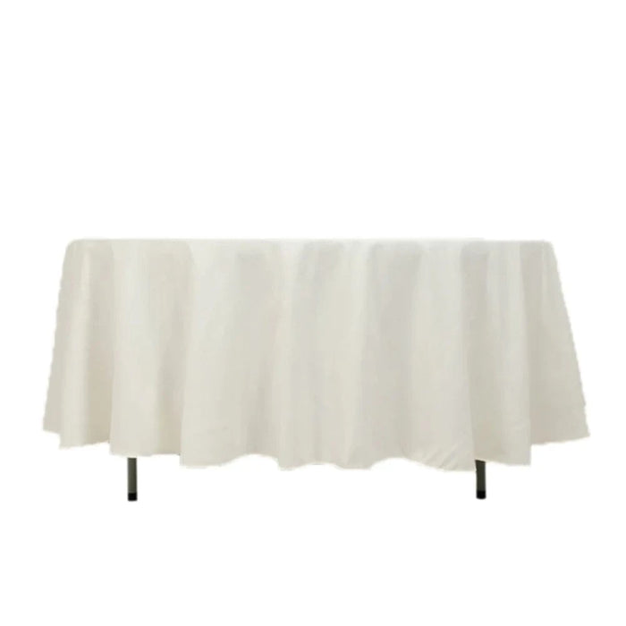 108" Cotton Blend Round Tablecloth for Weddings and Events TAB_COT01_108_IVR