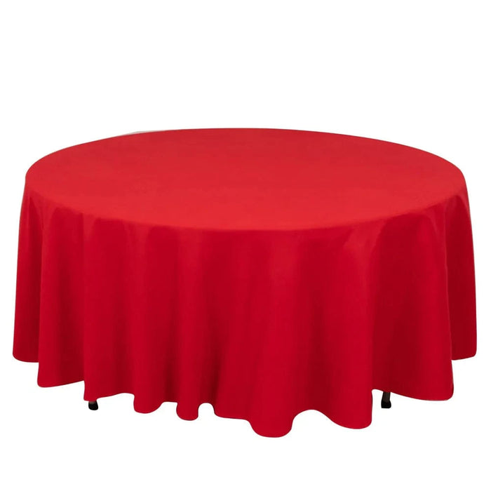 108" Cotton Blend Round Tablecloth for Weddings and Events TAB_COT01_108_RED