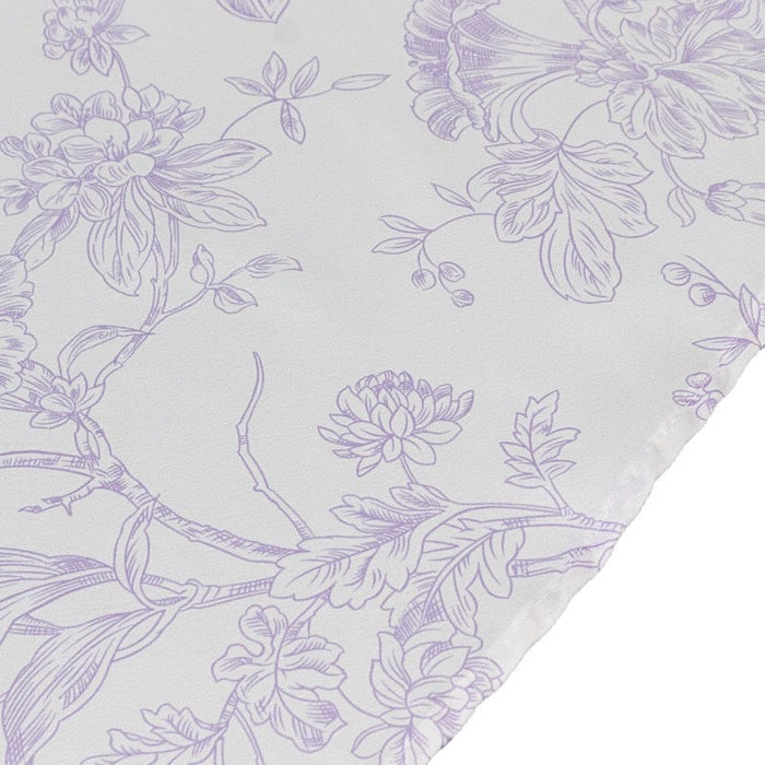 108" Polyester Round Tablecloth for Weddings and Events - French Toile Pattern