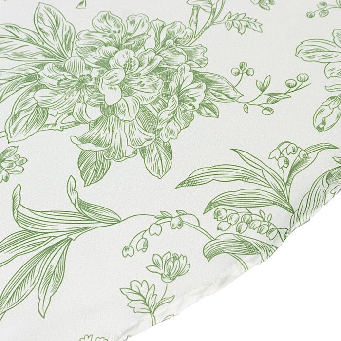 108" Polyester Round Tablecloth for Weddings and Events - French Toile Pattern