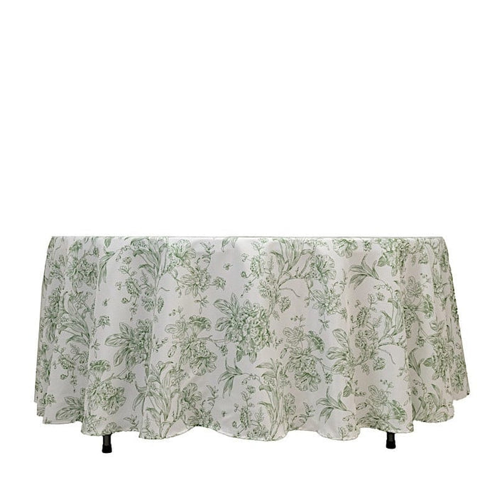 108" Polyester Round Tablecloth for Weddings and Events - French Toile Pattern