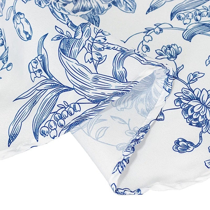 108" Polyester Round Tablecloth for Weddings and Events - French Toile Pattern