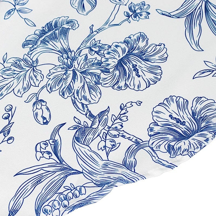 108" Polyester Round Tablecloth for Weddings and Events - French Toile Pattern
