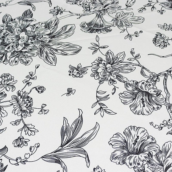 108" Polyester Round Tablecloth for Weddings and Events - French Toile Pattern