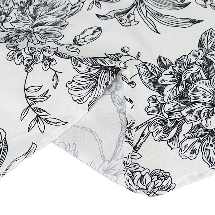 108" Polyester Round Tablecloth for Weddings and Events - French Toile Pattern