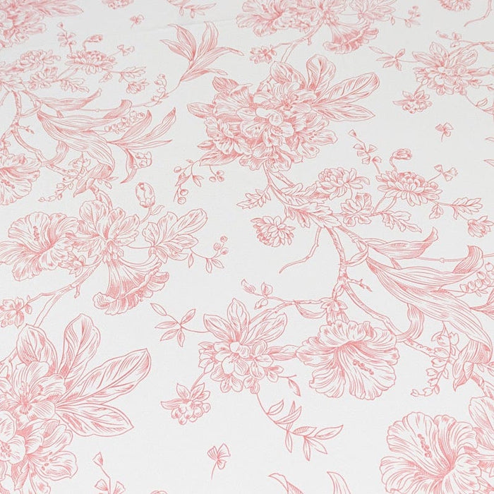108" Polyester Round Tablecloth for Weddings and Events - French Toile Pattern