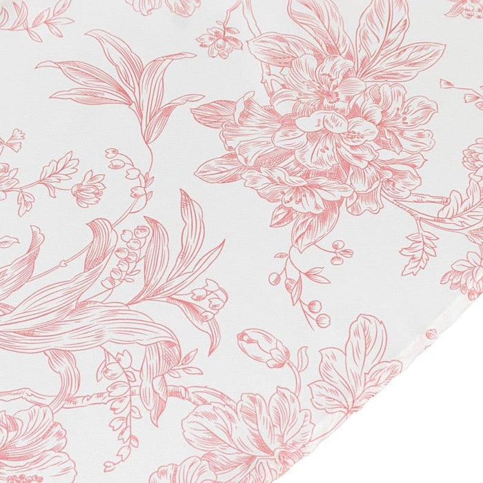 108" Polyester Round Tablecloth for Weddings and Events - French Toile Pattern