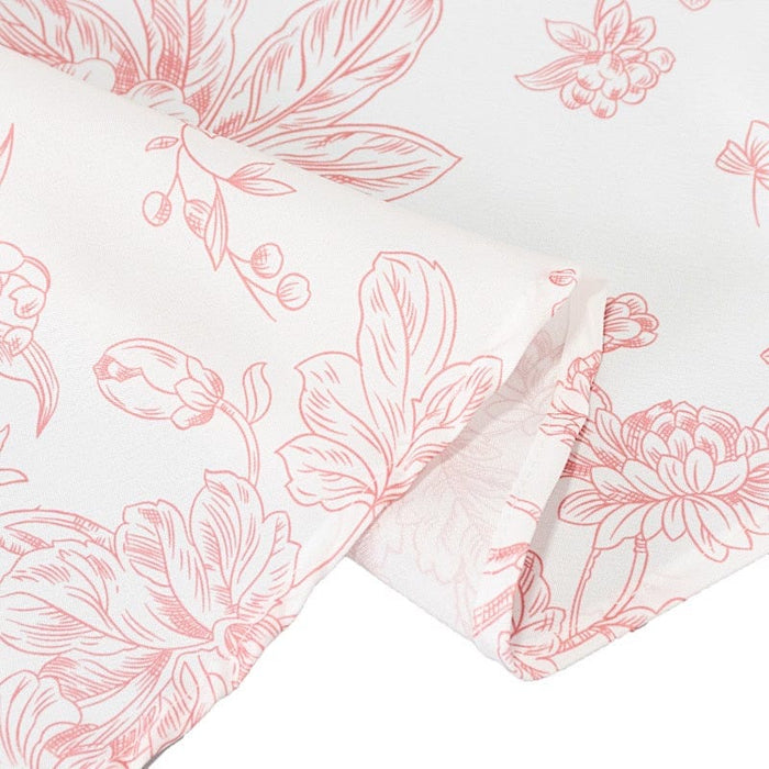 108" Polyester Round Tablecloth for Weddings and Events - French Toile Pattern