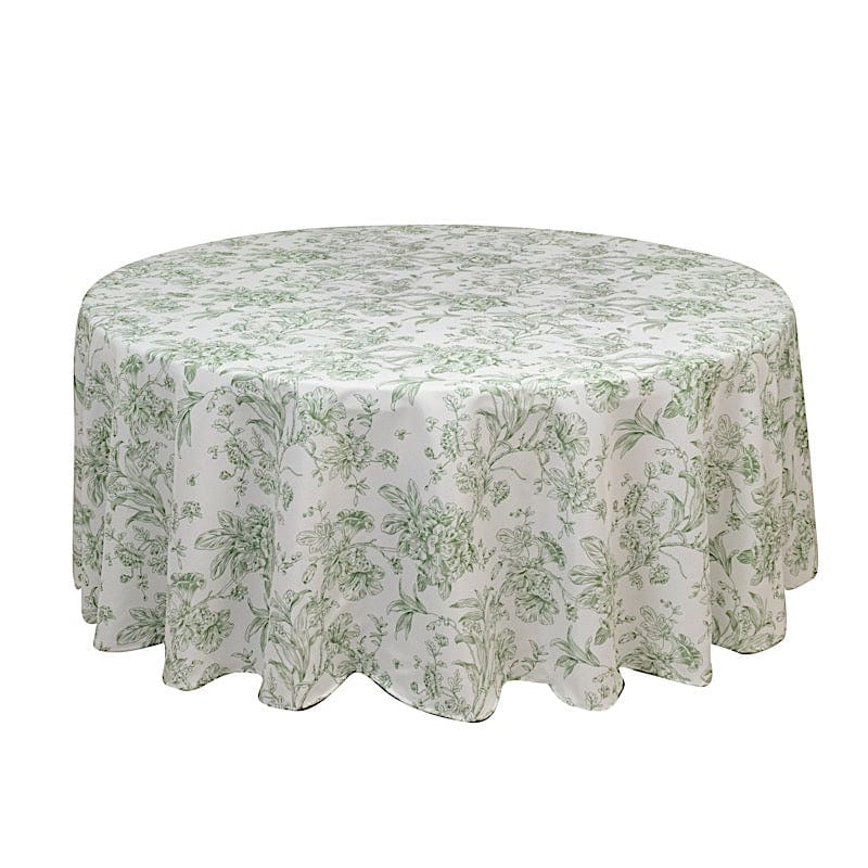 108" Polyester Round Tablecloth for Weddings and Events - French Toile Pattern TAB_PLY_FLORFT_108_DSG