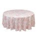 108" Polyester Round Tablecloth for Weddings and Events - French Toile Pattern TAB_PLY_FLORFT_108_PINK