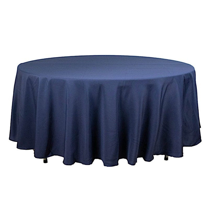 108" Premium Polyester Round Tablecloth Wedding Party Table Linens TAB_108_NAVY_PRM