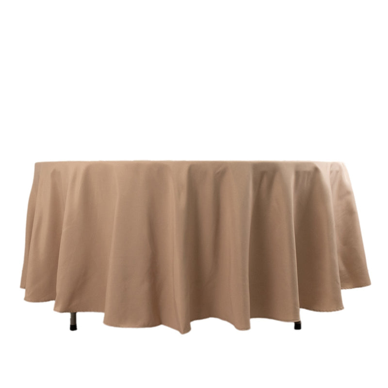 108" Premium Polyester Round Tablecloth Wedding Party Table Linens TAB_108_NUDE_PRM