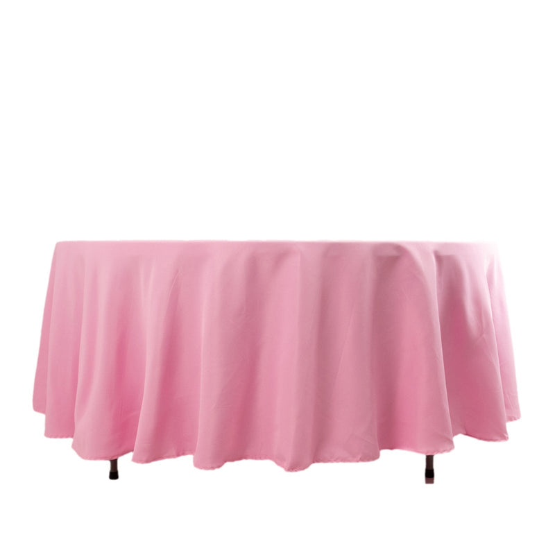 108" Premium Polyester Round Tablecloth Wedding Party Table Linens TAB_108_PINK_PRM