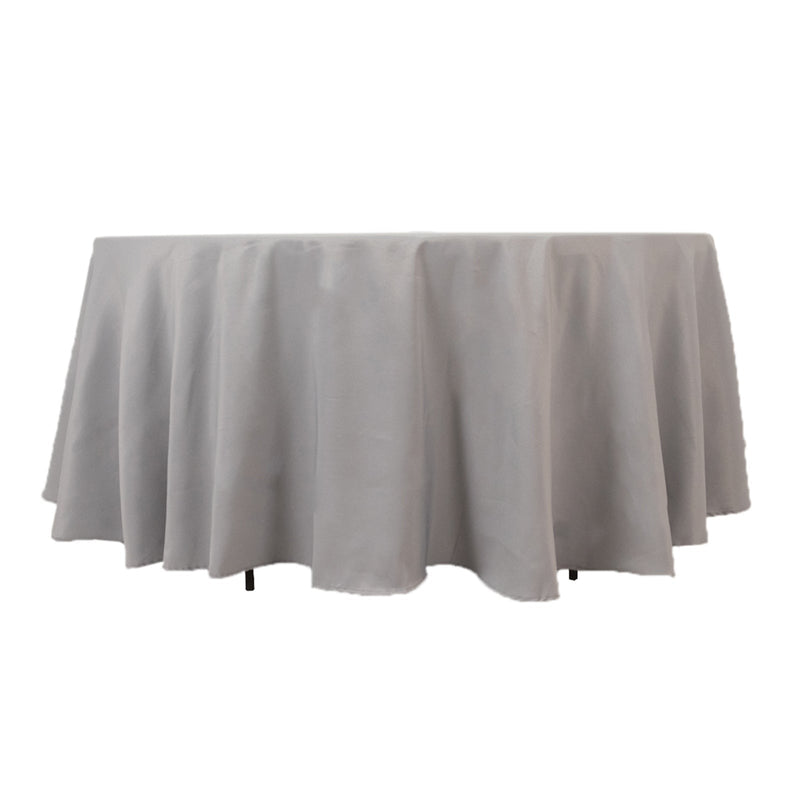 108" Premium Polyester Round Tablecloth Wedding Party Table Linens TAB_108_SILV_PRM