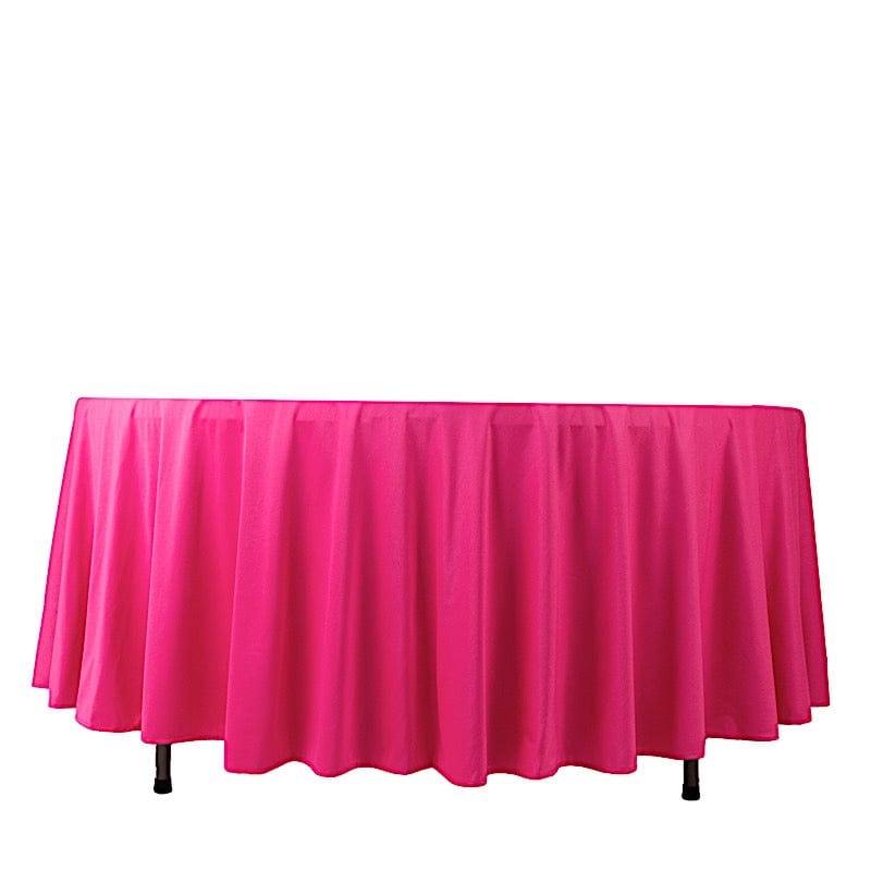 108" Premium Scuba Round Tablecloth TAB_SCUBA_108_FUSH