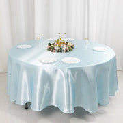 108" Satin Round Tablecloth Wedding Party Table Linens TAB_STN108_BLUE