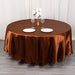 108" Satin Round Tablecloth Wedding Party Table Linens TAB_STN108_BRN
