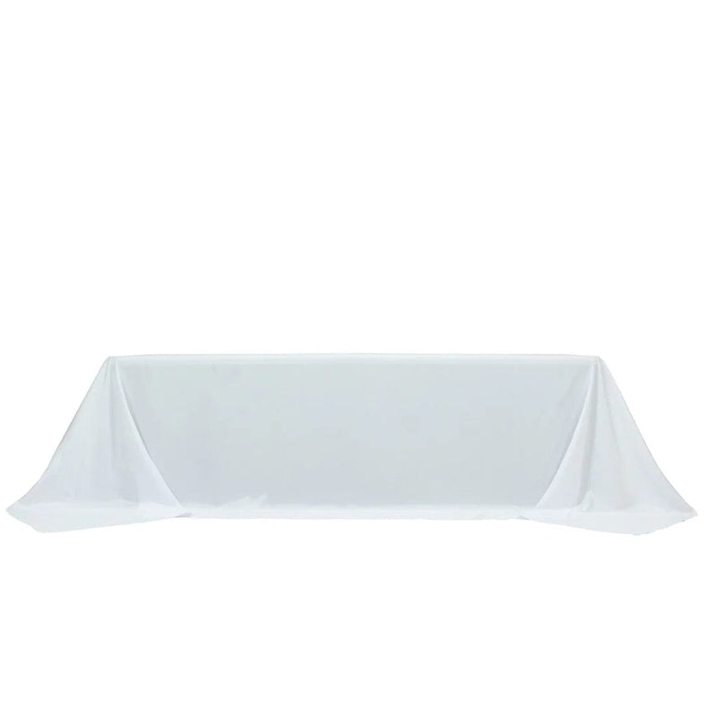 108" x 156" Extra Wide Polyester Rectangular Tablecloth TAB_108156_WHT_POLY