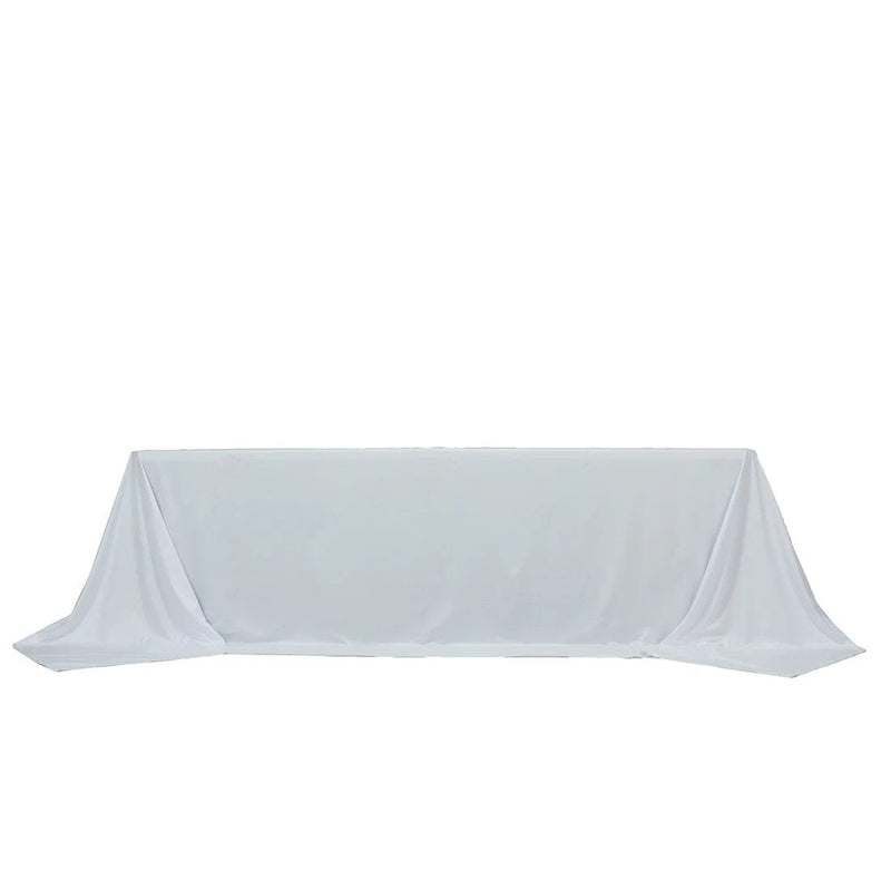 108" x 156" Extra Wide Scuba Polyester Rectangular Tablecloth TAB_SCUBA_108156_WHT